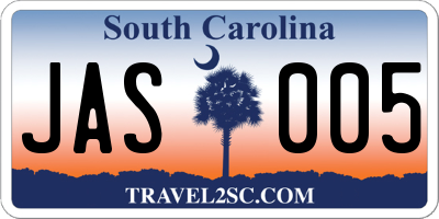 SC license plate JAS005