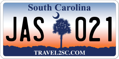 SC license plate JAS021