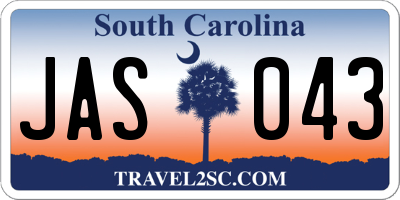 SC license plate JAS043