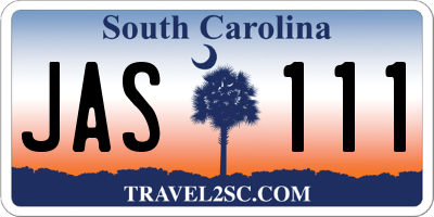 SC license plate JAS111