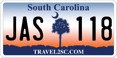 SC license plate JAS118