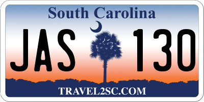 SC license plate JAS130