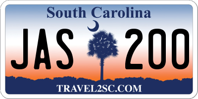 SC license plate JAS200