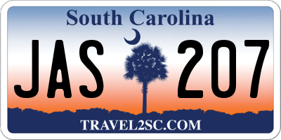 SC license plate JAS207