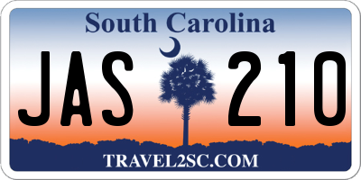 SC license plate JAS210