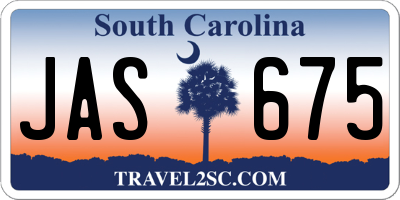 SC license plate JAS675