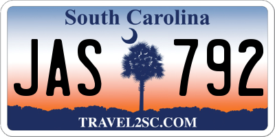 SC license plate JAS792