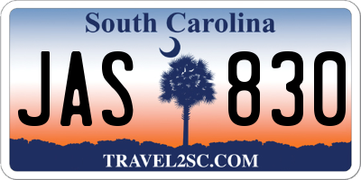 SC license plate JAS830