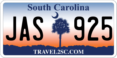 SC license plate JAS925