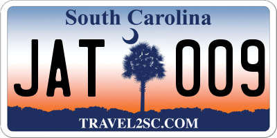 SC license plate JAT009