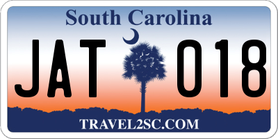 SC license plate JAT018