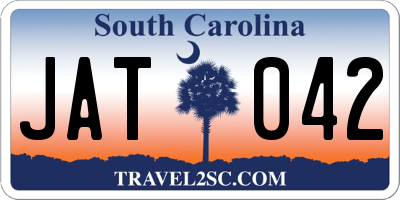 SC license plate JAT042