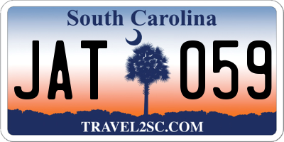 SC license plate JAT059