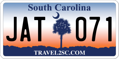 SC license plate JAT071