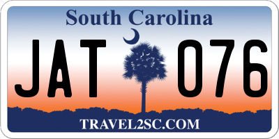 SC license plate JAT076