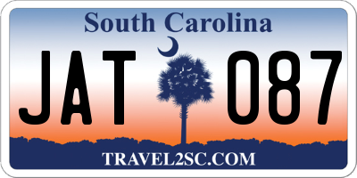 SC license plate JAT087