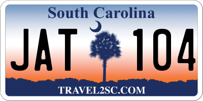 SC license plate JAT104