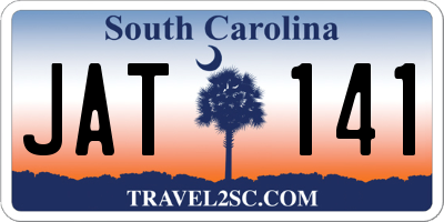 SC license plate JAT141