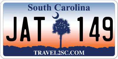SC license plate JAT149