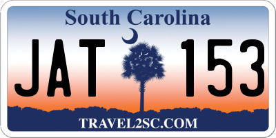 SC license plate JAT153