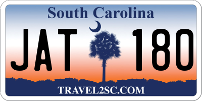 SC license plate JAT180