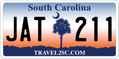SC license plate JAT211