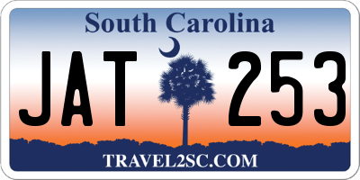 SC license plate JAT253