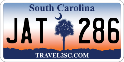 SC license plate JAT286