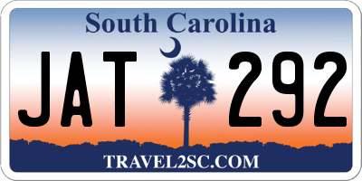 SC license plate JAT292