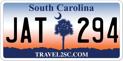 SC license plate JAT294