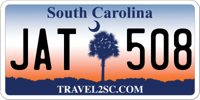 SC license plate JAT508