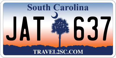 SC license plate JAT637