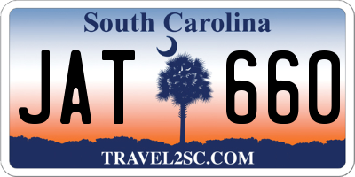 SC license plate JAT660
