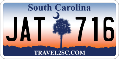 SC license plate JAT716