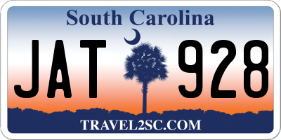 SC license plate JAT928