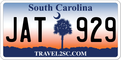 SC license plate JAT929
