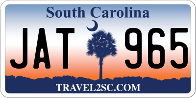SC license plate JAT965