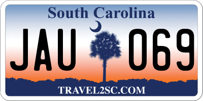 SC license plate JAU069