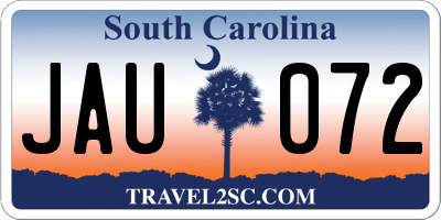 SC license plate JAU072
