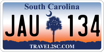 SC license plate JAU134