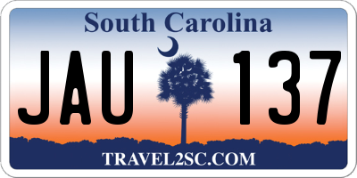 SC license plate JAU137