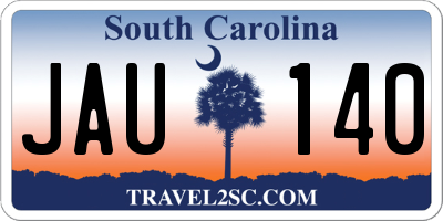 SC license plate JAU140