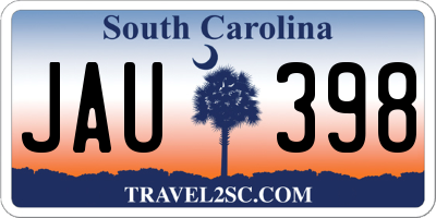 SC license plate JAU398
