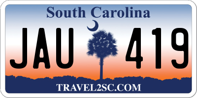 SC license plate JAU419