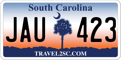 SC license plate JAU423