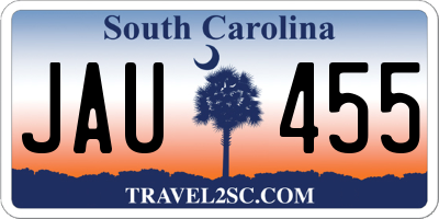 SC license plate JAU455