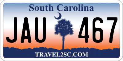 SC license plate JAU467