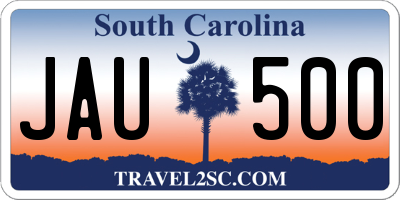 SC license plate JAU500
