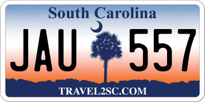SC license plate JAU557