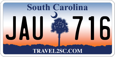 SC license plate JAU716